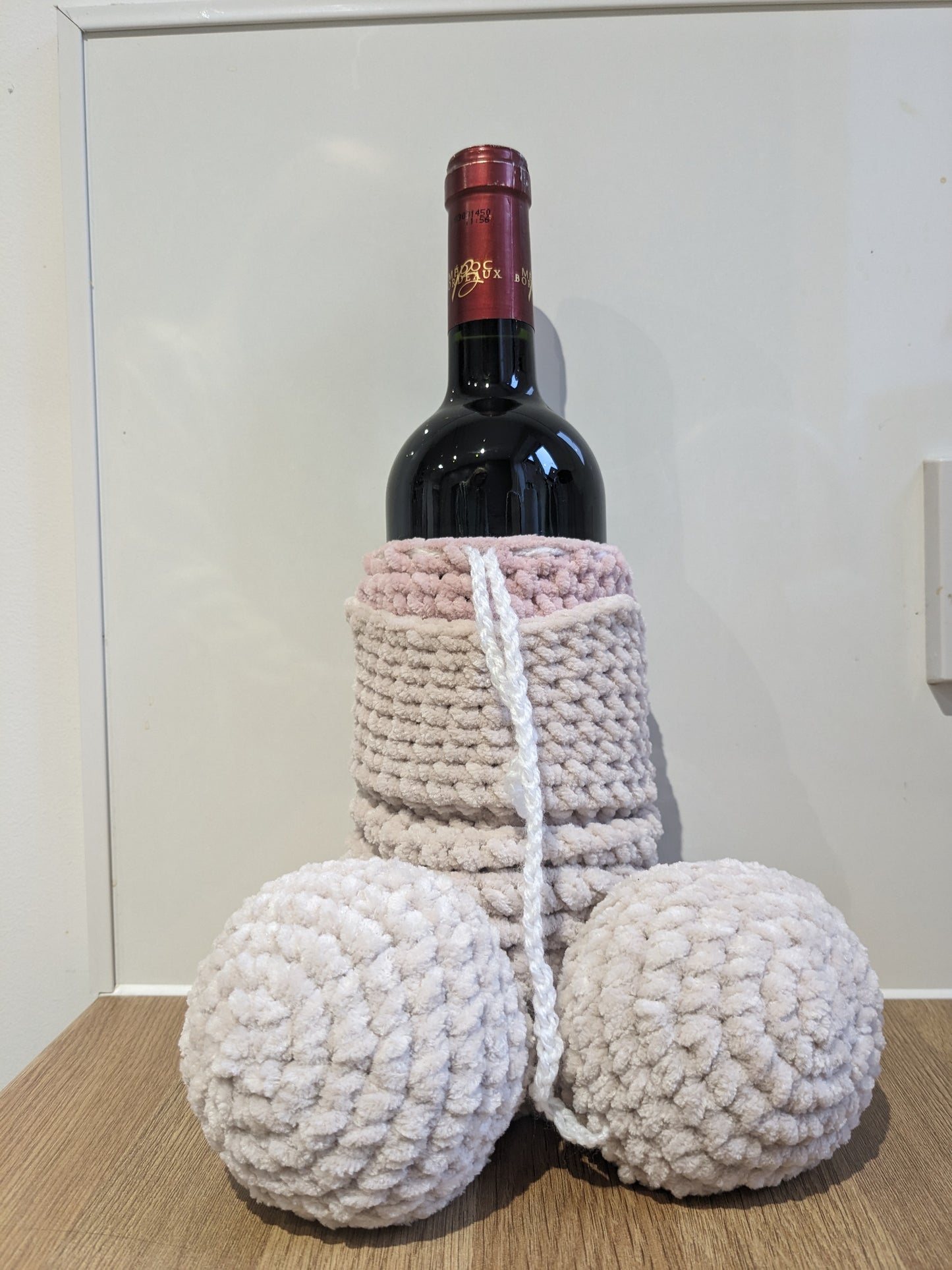 Peekaboo Wine Cover Willy, Handmade Crochet Item