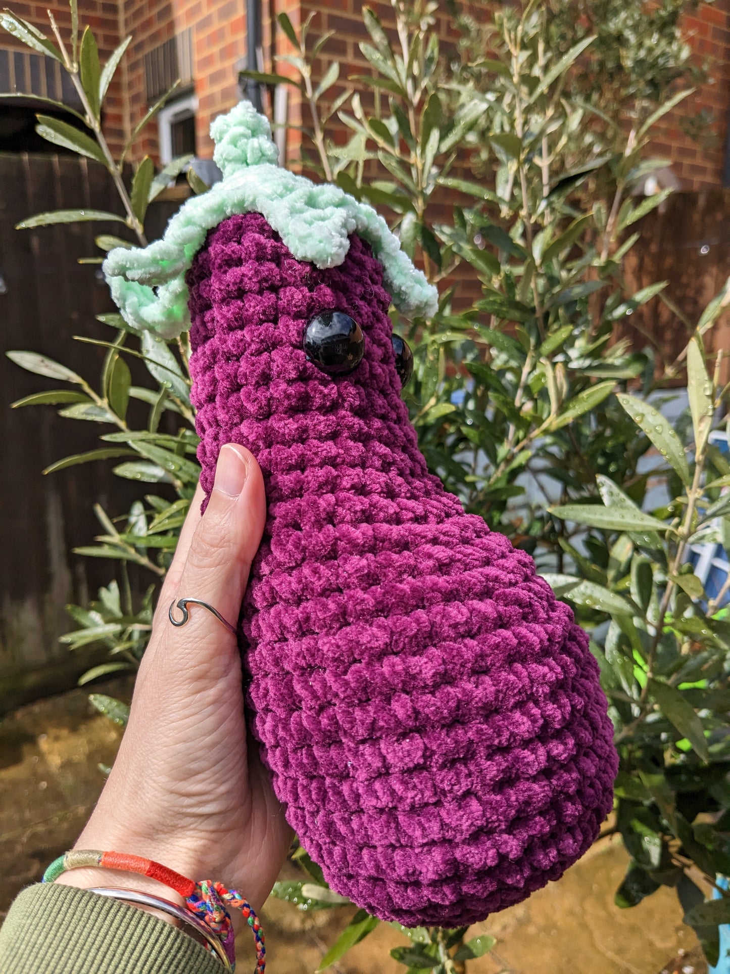 Aubergine Emoji crochet item