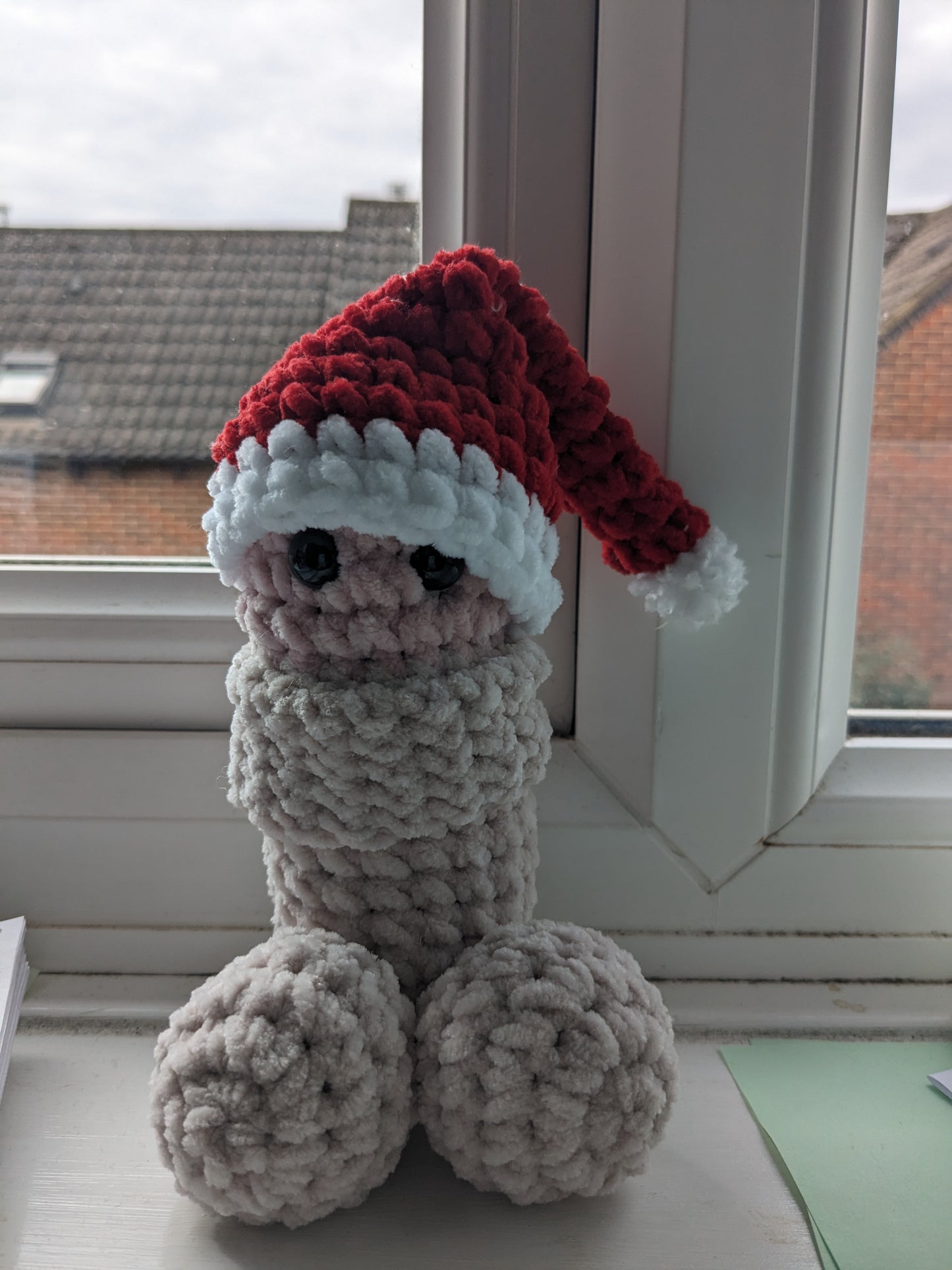 Christmas Peekaboo Willy, Handmade Crochet Item