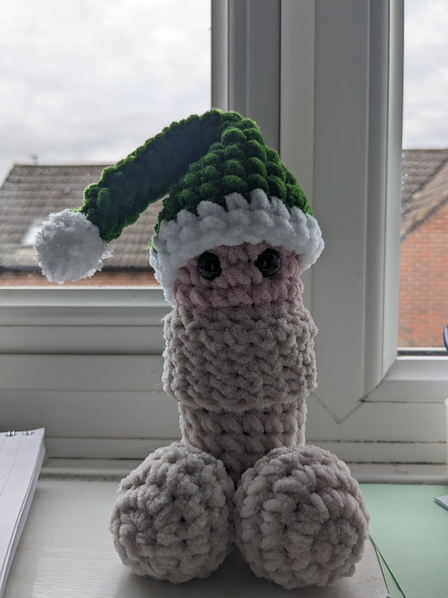 Christmas Peekaboo Willy, Handmade Crochet Item